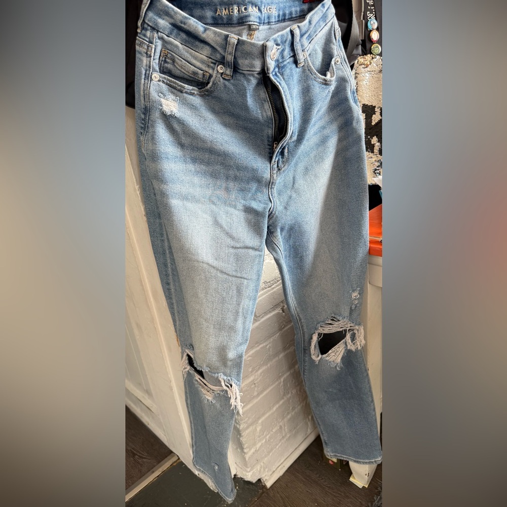 American Eagle Outfitters Blue Boyfriend Jeans Distressed